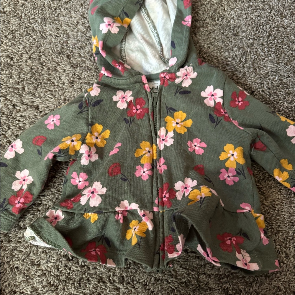 Carter's Green Floral Hoodie for Kids